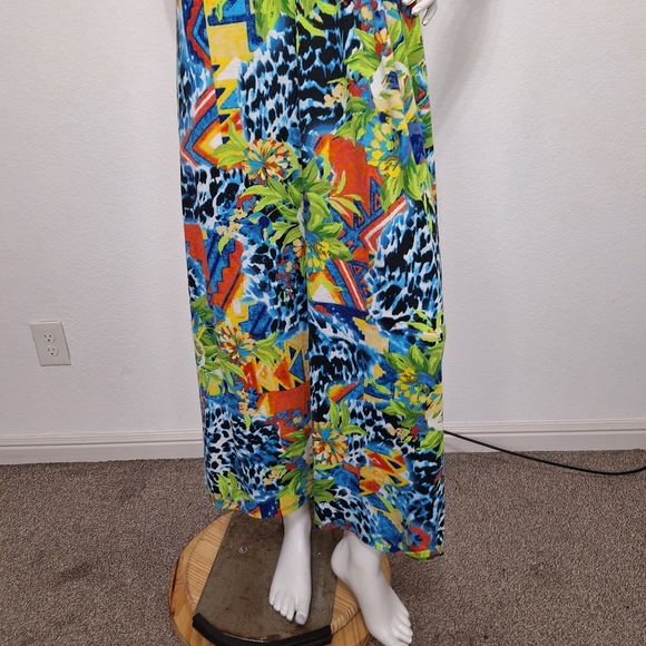 Derek Heart Multicolor Vibrant Floral Animal Print Tropical Maxi Dress Size M - Picture 4 of 13